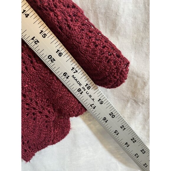 Lauren Conrad Women's Small Maroon Knit Long Sleeve Sweater - Picture 12 of 12